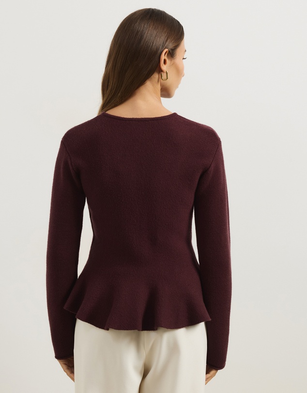 Atmos&Here - Thea Peplum Hem Knit Cardigan