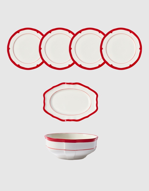 In The Roundhouse - Red Soft Scallop Dining Set