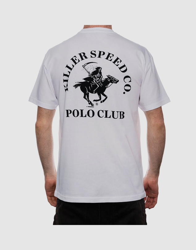 Killer Speed Co. - Killer Speed Co. Men Polo Reaper Tshirt Relaxed Fit Crew Neck White