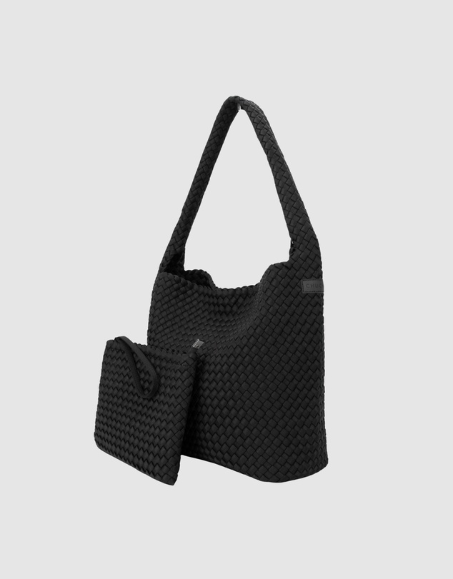 Chuchka - Woven Neoprene One Shoulder Tote Black