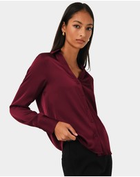 Forcast - Lila V-neck Satin Blouse