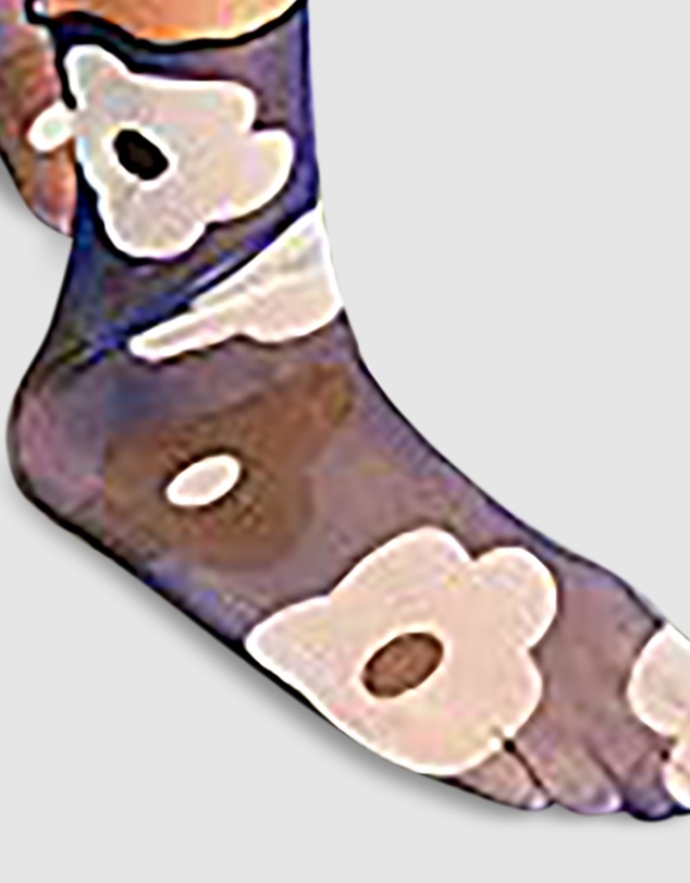 High Heel Jungle - Retro Dark Flower Socks