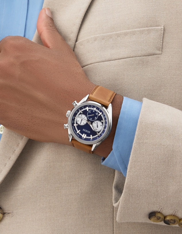 GUESS - Guess Dawson Mens Brown Silver Tone Multi-function Watch