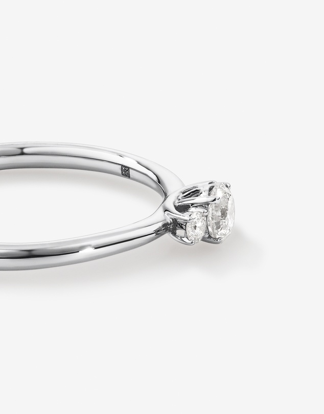 Michael Hill - 0.30 Carat TW Round Brilliant Diamond Three-Stone Engagement Ring in 14kt White Gold