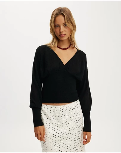 Cotton On - Feather V Knit Top
