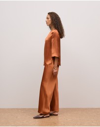 Trenery - Satin Bias Cut Pant in Sierra