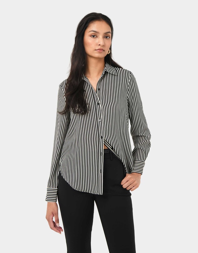 Forcast - Wanda Stripe Satin Shirt