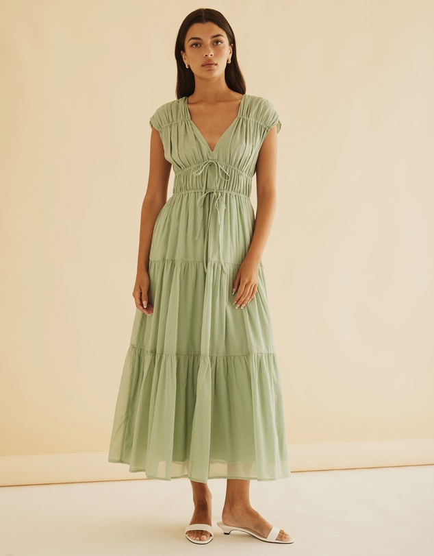 strapless open back dress Roxy Embellished Maxi Dress