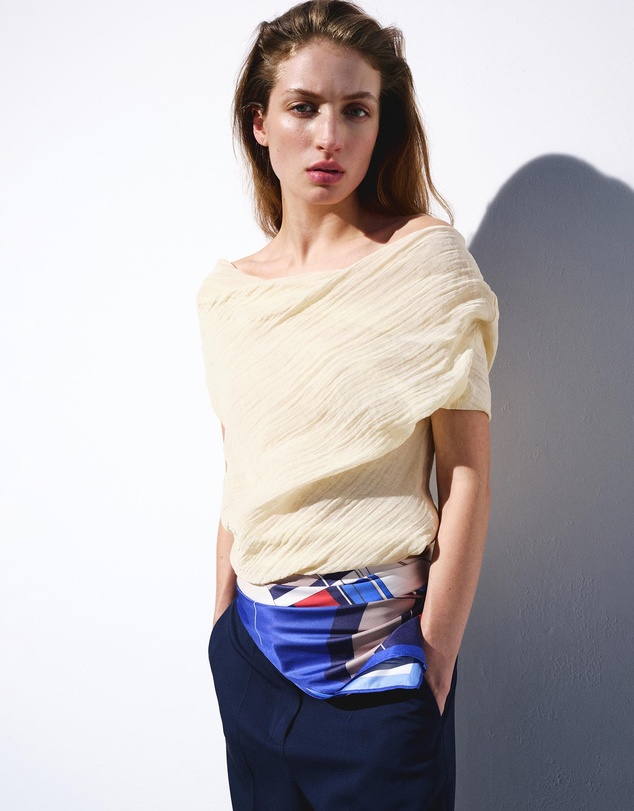 M.N.G - Draped Asymmetrical Blouse