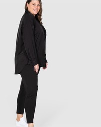 Love Your Wardrobe - Sacha Knit Ponti Wide Waist Pants