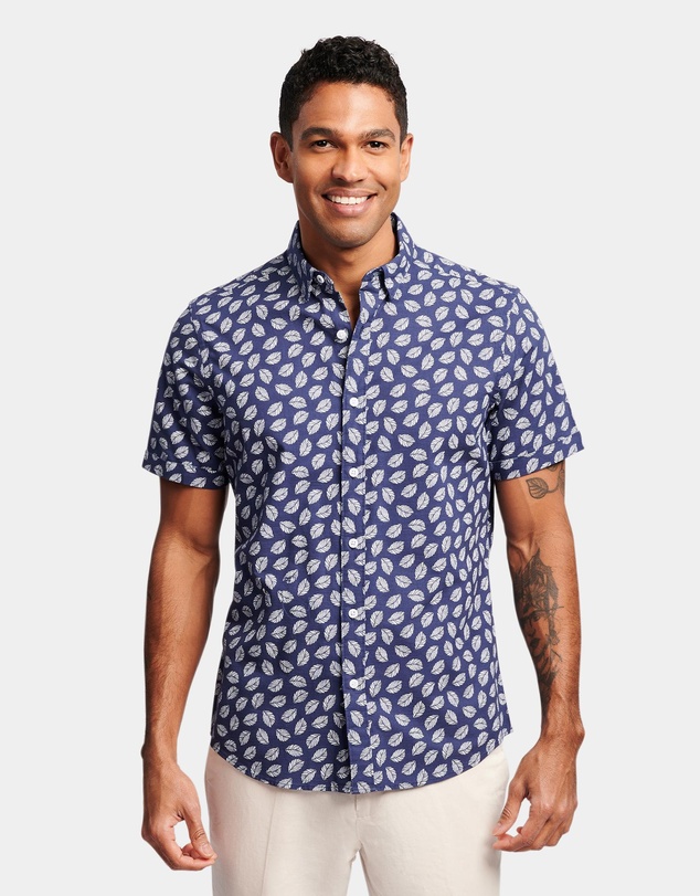 Brooksfield - Leaf Print Casual Shirt
