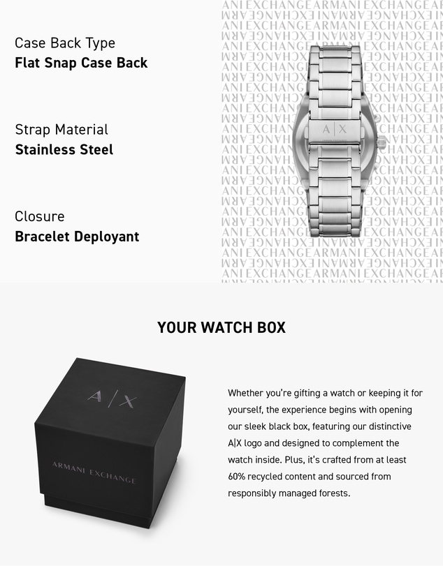 Armani Exchange - Silver Tone Chronograph Watch