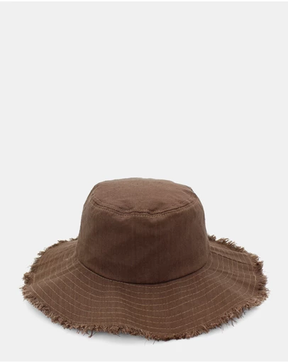 Morgan & Taylor - Cleo Linen-Blend Bucket Hat in Chocolate Brown