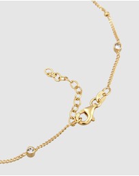 Elli Jewelry - Anklet Crystal 925 Sterling Silver Gold-Plated
