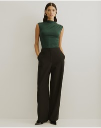 Atmos&Here - Ruched Neck Sleeveless Top