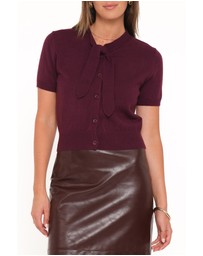 Petal & Pup - Ezra Scarf Knit Top - Burgundy