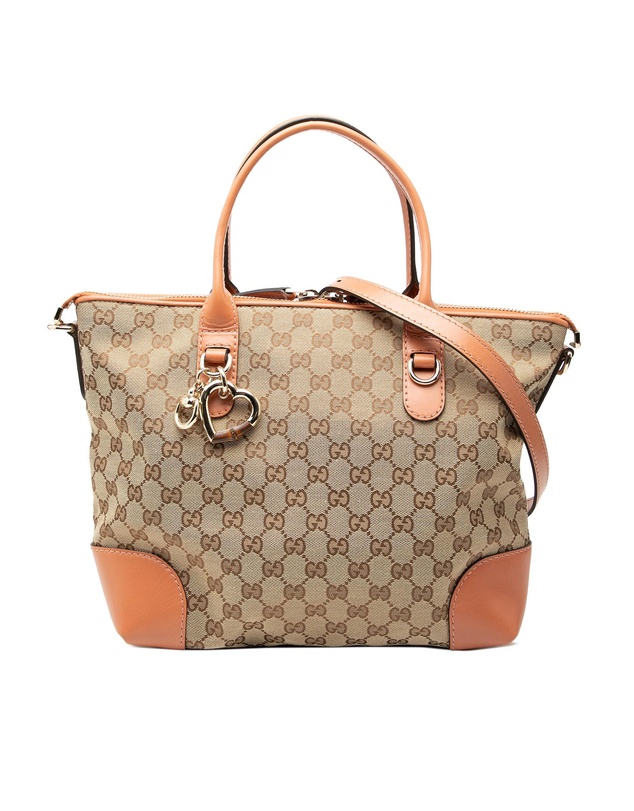 Gucci - Pre-Loved GG Canvas Heart Bit Satchel