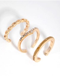 Lovisa - Gold Diamante Band Toe Ring Pack