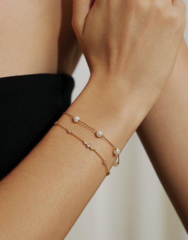 Ania Haie - Ania Haie Gold Pearl Station Bracelet