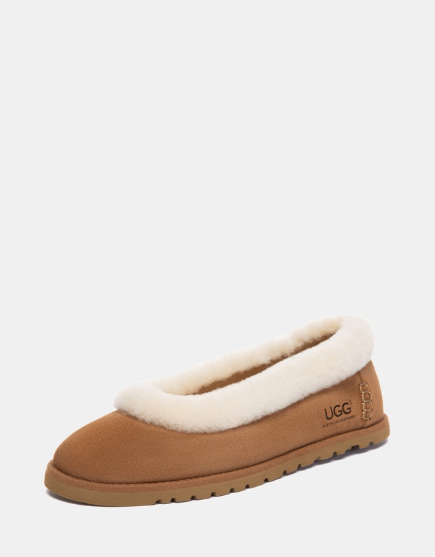 EVERAU - Australian Shepherd Ugg Milea Cow Suede Upper Loafer Oxfords Flats