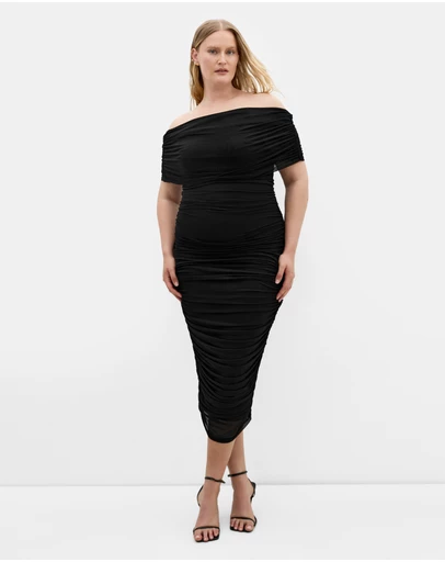 City Chic - Dana Mesh Midi Dress