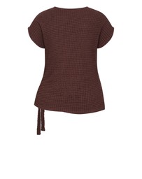 City Chic - Plus Size Zoie Side Tie Top - chocolate