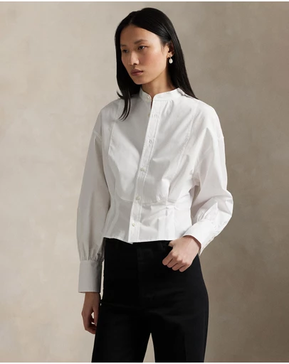 Polo Ralph Lauren - Cropped Cotton Poplin Tuxedo Shirt