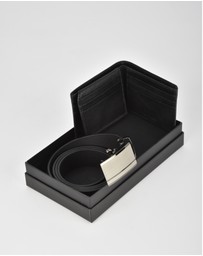 Cobb & Co - Combo RFID Bifold Men's Leather Wallet & Belt Boxed Set