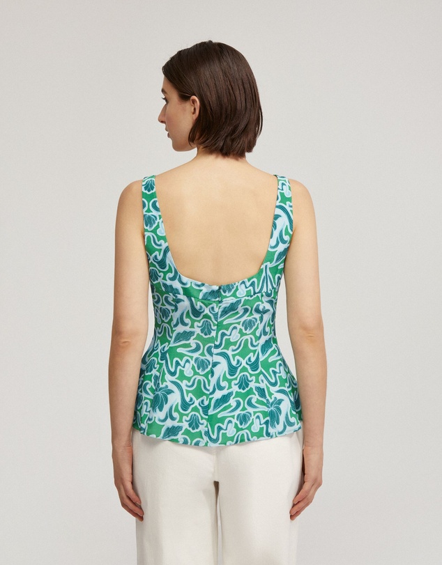 Oxford - Jacqueline Printed Peplum Top