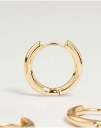 Lovisa - Gold Plated Brass Small & Medium Huggie Earrings 2-Pack