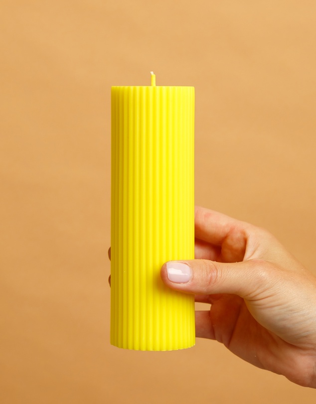 XRJ Celebrations - Pillar Neon Yellow Candle