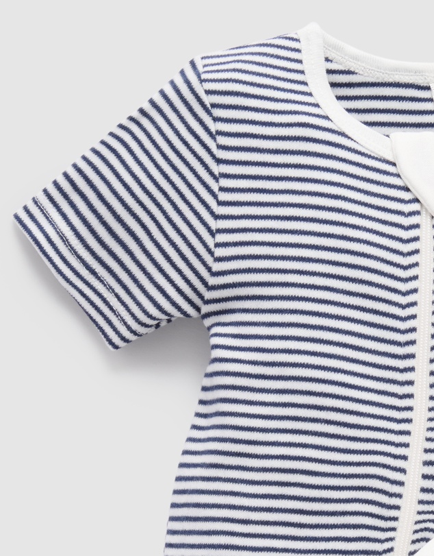 Purebaby - 2 Pack Short Zip Growsuit -Babies