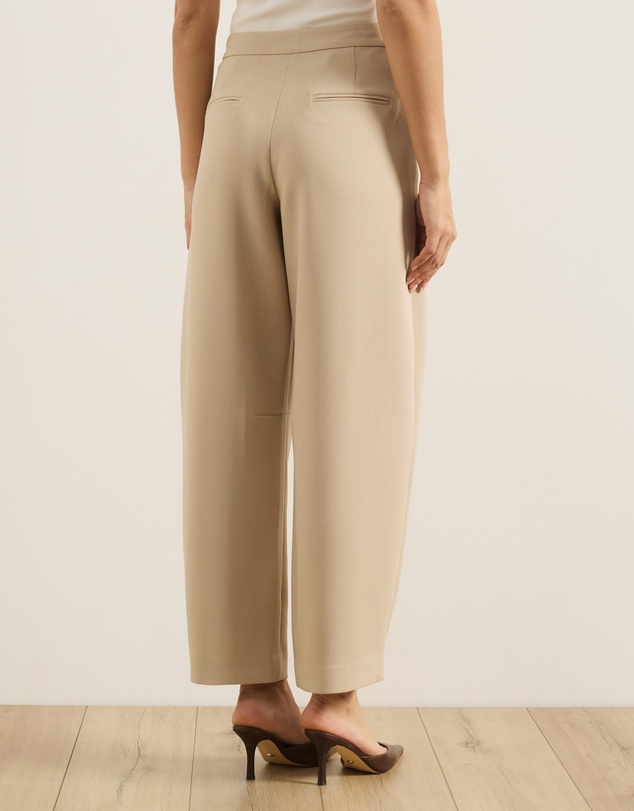 Atmos&Here - Lottie Tailored Barrel Leg Pants With Pleated Waistband