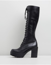 ROC Boots Australia - Lash Leather Platform Boots