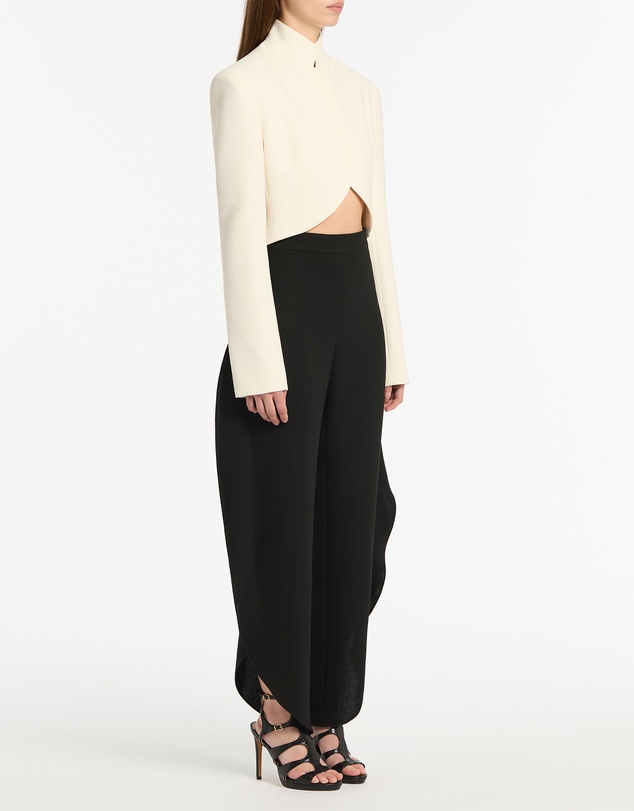Carla Zampatti - Ivory Crepe Crop Jacket