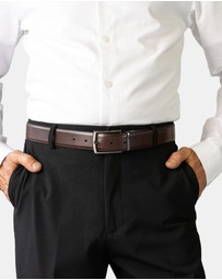 Buckle - Alick. Australian Made Reversible Leather Belt. 35mm width.