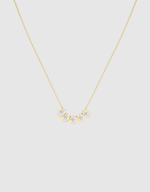 Rosefield - Playful Diamonds Multi Drops Gold-Tone Necklace