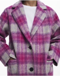 Desigual - Pink tartan coat