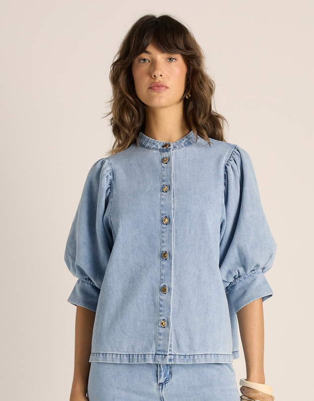 Fate + Becker - Lila Denim Balloon Shirt