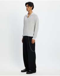 Recto - Lace Rib Sheer Knit Top