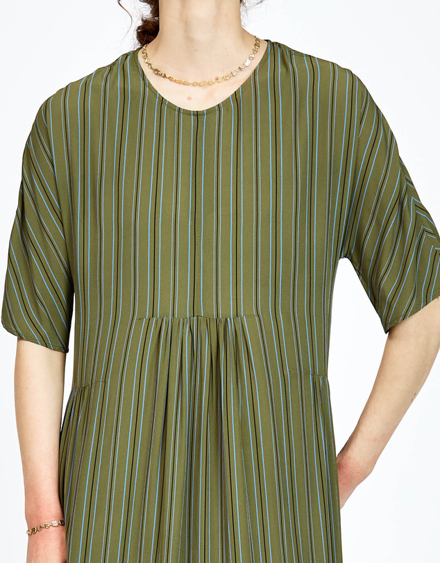 bul - Frond Dress Olive Stripe