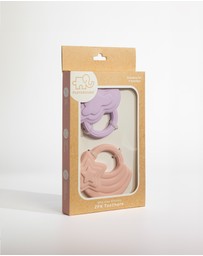 Playground - 2 Pack Silicone Teether - Stars & Cloud Pink