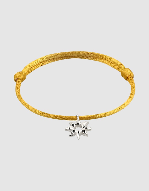 Elli Jewelry - Satin Bracelet with Silver Sunburst Charm