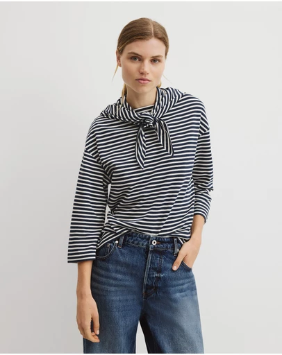 Country Road - Australian Cotton Scarf Crop Sleeve T-shirt