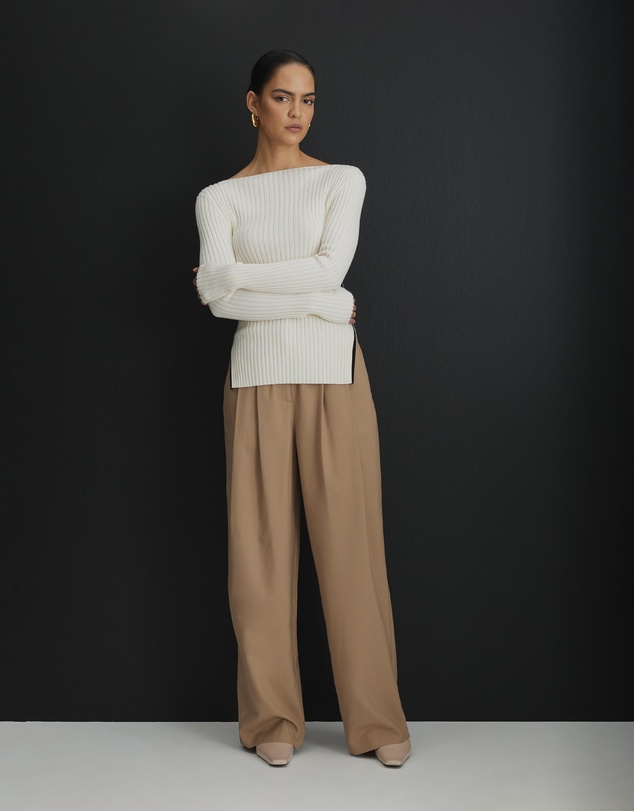 AERE - Ayame Pleated Wide Leg Pants