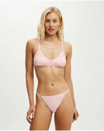 Cotton On Body - Cotton Pointelle Triangle Padded Bralette