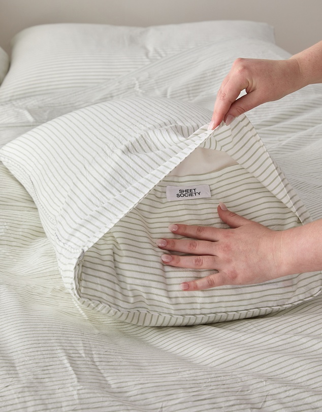 Sheet Society - Leo Washed Cotton Stripe Full Sheet Set