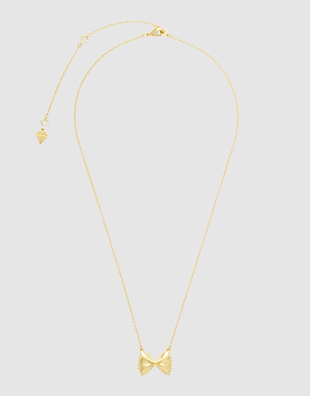 Wanderlust + Co - Bow Tie Pasta Gold Necklace