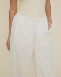 The Fated - Lucie Drawstring Linen Blend Pants