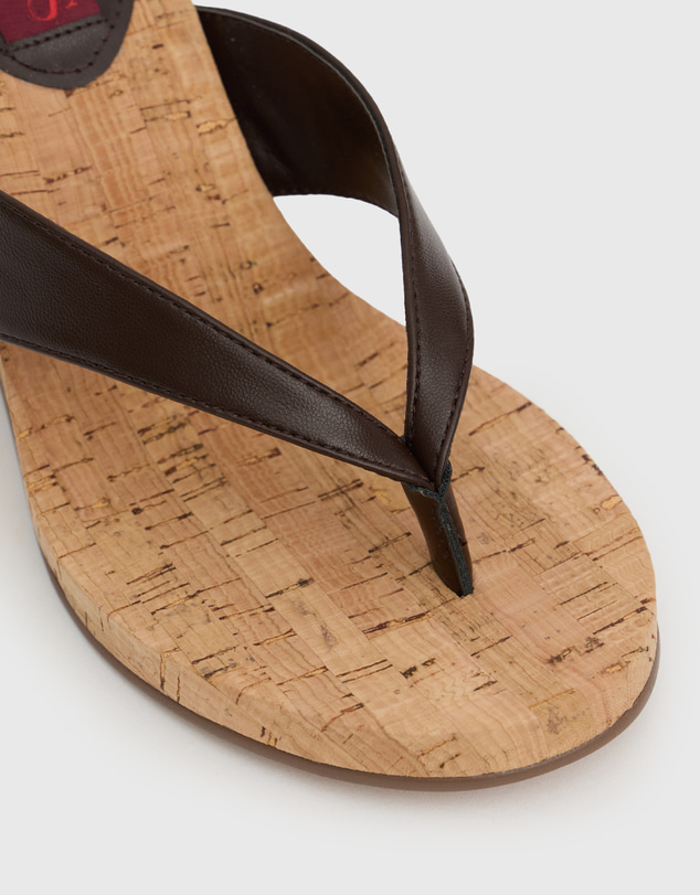 Betts - Wider Fit Sable 2 Thong Wedge Casual Sandals